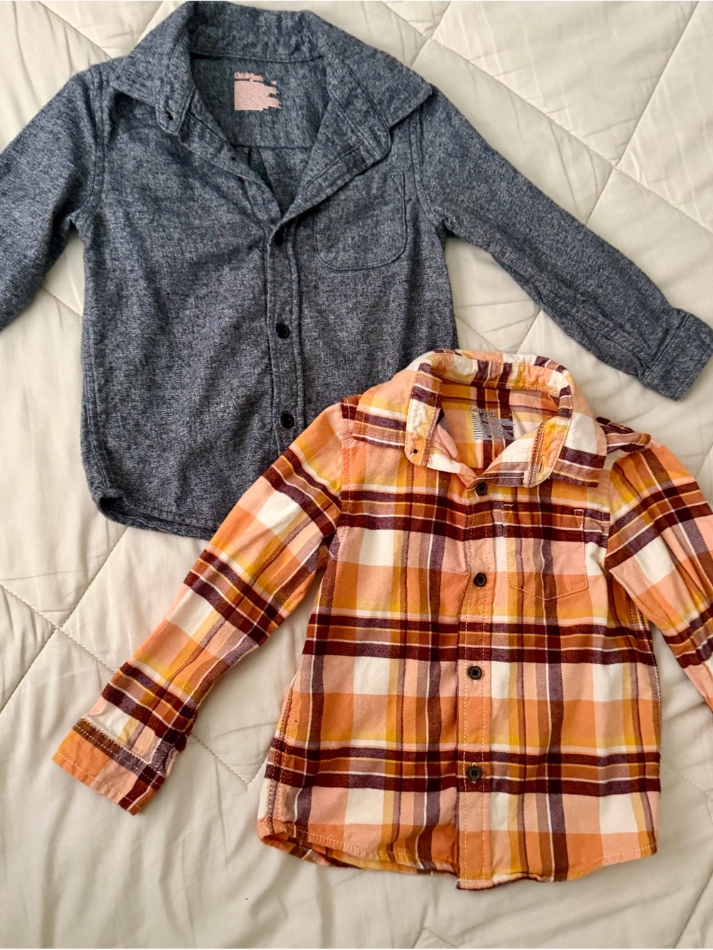 Cat & Jack Orange Plaid Button-Down Shirt